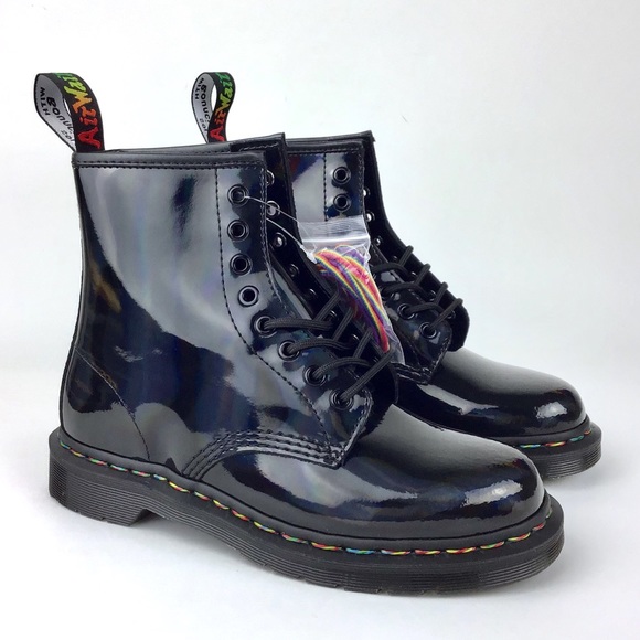 Dr. Martens 1460 Rainbow Holographic Patent Boots - Picture 4 of 9
